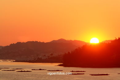 SUNSET & SUNRISE. VIGO BAY. SEA AND LANDSCAPES. RANDE