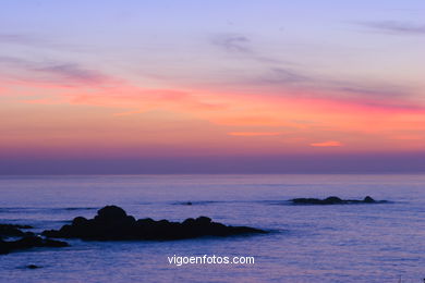 SUNSET & SUNRISE. VIGO BAY. SEA AND LANDSCAPES. FUESTE BEACH