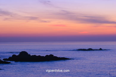 SUNSET & SUNRISE. VIGO BAY. SEA AND LANDSCAPES. FUESTE BEACH