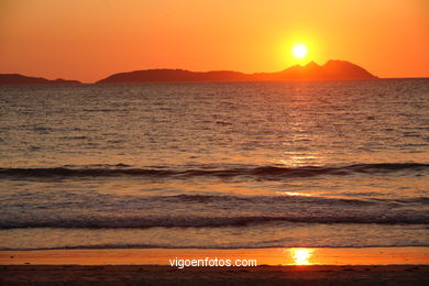 SUNSET & SUNRISE. VIGO BAY. SEA AND LANDSCAPES. SPAIN