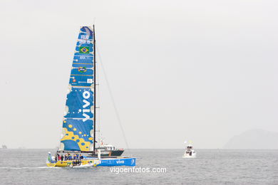 VOLVO OCEAN RACE IN THE SEA OF VIGO SPAIN