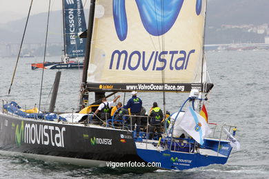 VOLVO OCEAN RACE IN THE SEA OF VIGO SPAIN