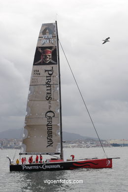 VOLVO OCEAN RACE IN THE SEA OF VIGO SPAIN