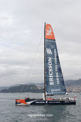 VOLVO OCEAN RACE IN THE SEA OF VIGO SPAIN