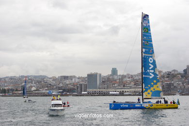 VOLVO OCEAN RACE IN THE SEA OF VIGO SPAIN