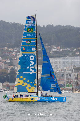 VOLVO OCEAN RACE IN THE SEA OF VIGO SPAIN