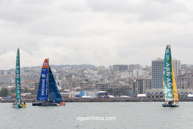 VOLVO OCEAN RACE IN THE SEA OF VIGO SPAIN