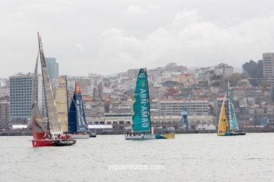 VOLVO OCEAN RACE IN THE SEA OF VIGO SPAIN