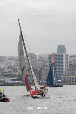 VOLVO OCEAN RACE IN THE SEA OF VIGO SPAIN