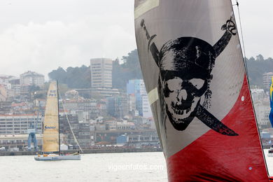 VOLVO OCEAN RACE IN THE SEA OF VIGO SPAIN