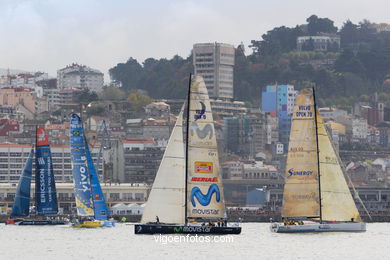 VOLVO OCEAN RACE IN THE SEA OF VIGO SPAIN