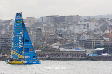 VOLVO OCEAN RACE IN THE SEA OF VIGO SPAIN