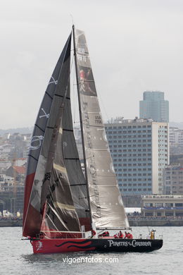 VOLVO OCEAN RACE IN THE SEA OF VIGO SPAIN