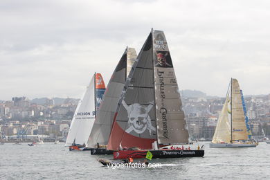 VOLVO OCEAN RACE IN THE SEA OF VIGO SPAIN