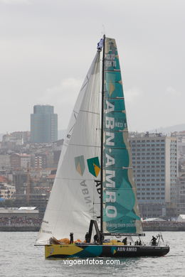 VOLVO OCEAN RACE IN THE SEA OF VIGO SPAIN