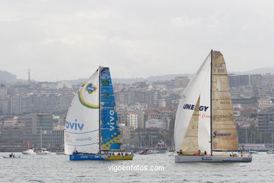 VOLVO OCEAN RACE IN THE SEA OF VIGO SPAIN