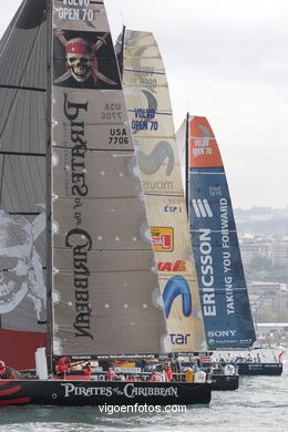 VOLVO OCEAN RACE IN THE SEA OF VIGO SPAIN