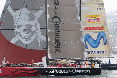 VOLVO OCEAN RACE IN THE SEA OF VIGO SPAIN