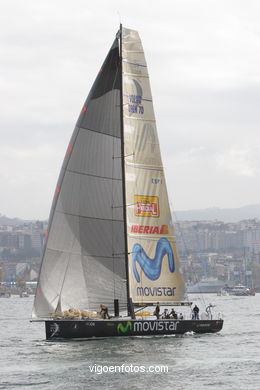 VOLVO OCEAN RACE IN THE SEA OF VIGO SPAIN