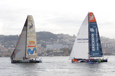 VOLVO OCEAN RACE IN THE SEA OF VIGO SPAIN