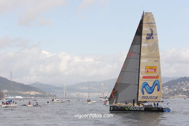 VOLVO OCEAN RACE IN THE SEA OF VIGO SPAIN