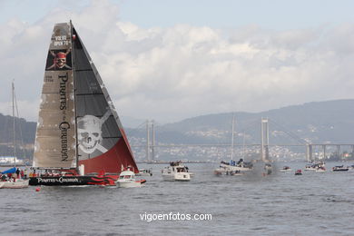 VOLVO OCEAN RACE IN THE SEA OF VIGO SPAIN