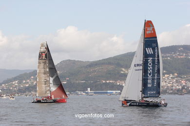 VOLVO OCEAN RACE IN THE SEA OF VIGO SPAIN