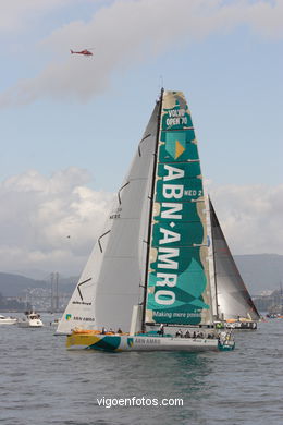 VOLVO OCEAN RACE IN THE SEA OF VIGO SPAIN