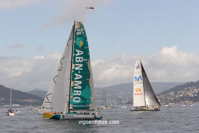 VOLVO OCEAN RACE IN THE SEA OF VIGO SPAIN