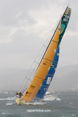 VOLVO OCEAN RACE IN THE SEA OF VIGO SPAIN