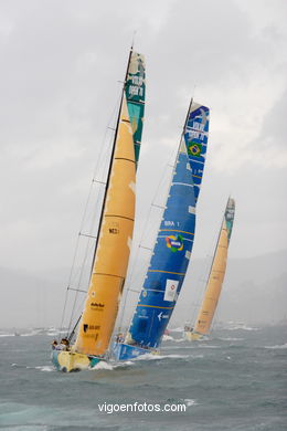 VOLVO OCEAN RACE IN THE SEA OF VIGO SPAIN