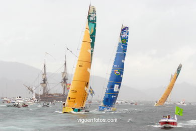 VOLVO OCEAN RACE IN THE SEA OF VIGO SPAIN