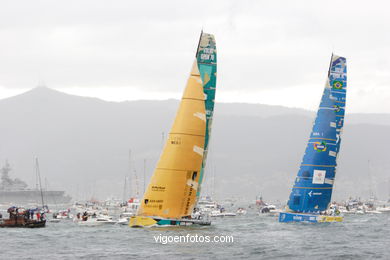 VOLVO OCEAN RACE IN THE SEA OF VIGO SPAIN