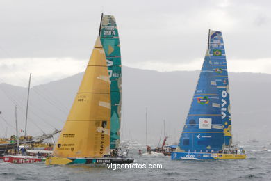 VOLVO OCEAN RACE IN THE SEA OF VIGO SPAIN