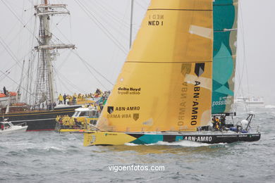 VOLVO OCEAN RACE IN THE SEA OF VIGO SPAIN