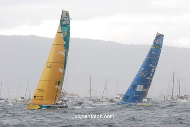 VOLVO OCEAN RACE IN THE SEA OF VIGO SPAIN