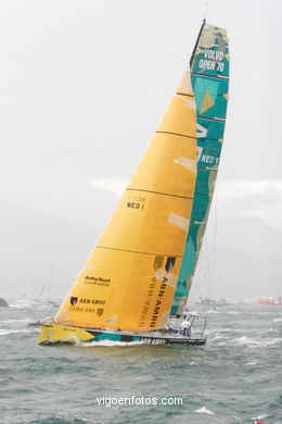 VOLVO OCEAN RACE IN THE SEA OF VIGO SPAIN