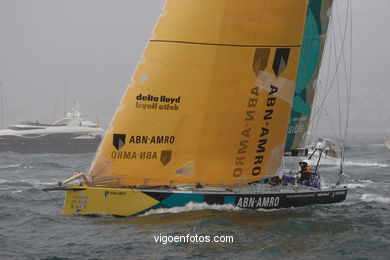 VOLVO OCEAN RACE IN THE SEA OF VIGO SPAIN