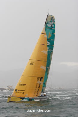 VOLVO OCEAN RACE IN THE SEA OF VIGO SPAIN