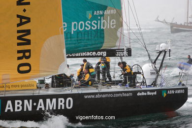 VOLVO OCEAN RACE IN THE SEA OF VIGO SPAIN