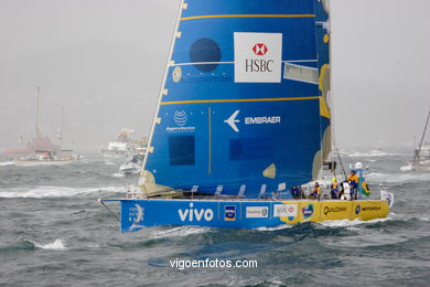 VOLVO OCEAN RACE IN THE SEA OF VIGO SPAIN