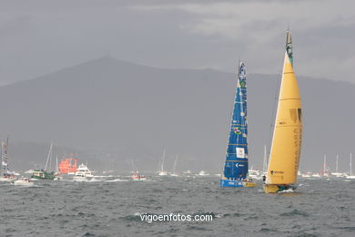 VOLVO OCEAN RACE IN THE SEA OF VIGO SPAIN