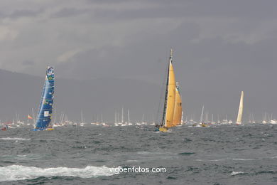 VOLVO OCEAN RACE IN THE SEA OF VIGO SPAIN