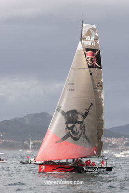 VOLVO OCEAN RACE IN THE SEA OF VIGO SPAIN