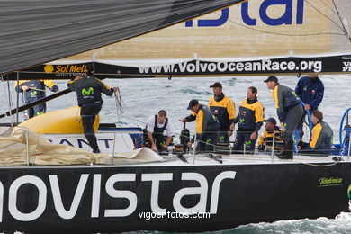 VOLVO OCEAN RACE IN THE SEA OF VIGO SPAIN