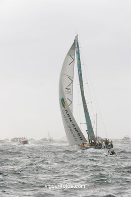 VOLVO OCEAN RACE IN THE SEA OF VIGO SPAIN