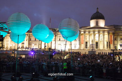 Dana e Actuaes em Trafalgar Square . 