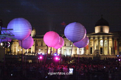 Dana e Actuaes em Trafalgar Square . 