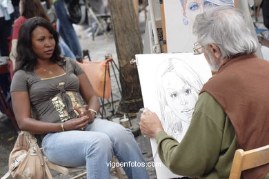 MONTMARTRE PINTORES EN PARÍS, FRANCIA -  IMÁGENES DE VIAJES