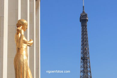 TROCADERO - PALAIS DE CHAILLOT - EIFFEL - PARIS, FRANCIA - IMÁGENES DE VIAJES